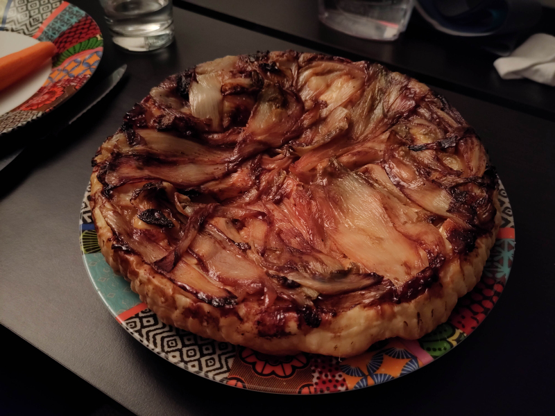 Tatin d'endives à l'orange au chèvre-miel